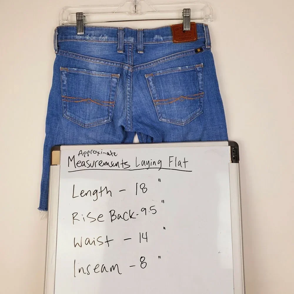 Lucky‎ Brand Sienna Tomboy Jean Shorts Size 00/24 Medium Wash Button Fly